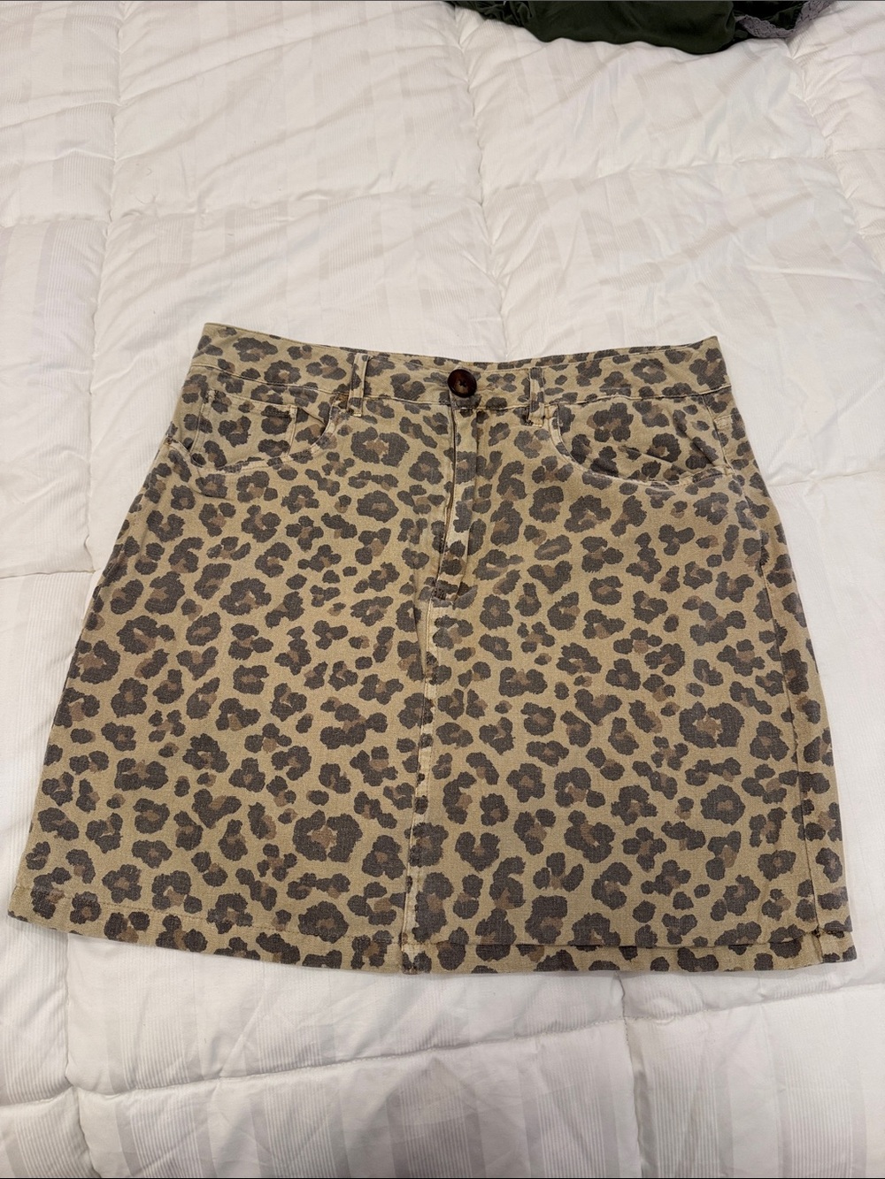 Blank NYC Leopard-Print Mini Skirt in Tan and Brown